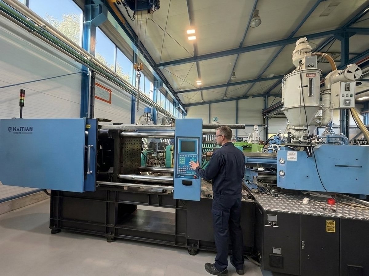 Injection moulding machine M10 — Haitian HTF300X, 300 t clamping force, ANITEX plant Lgota
