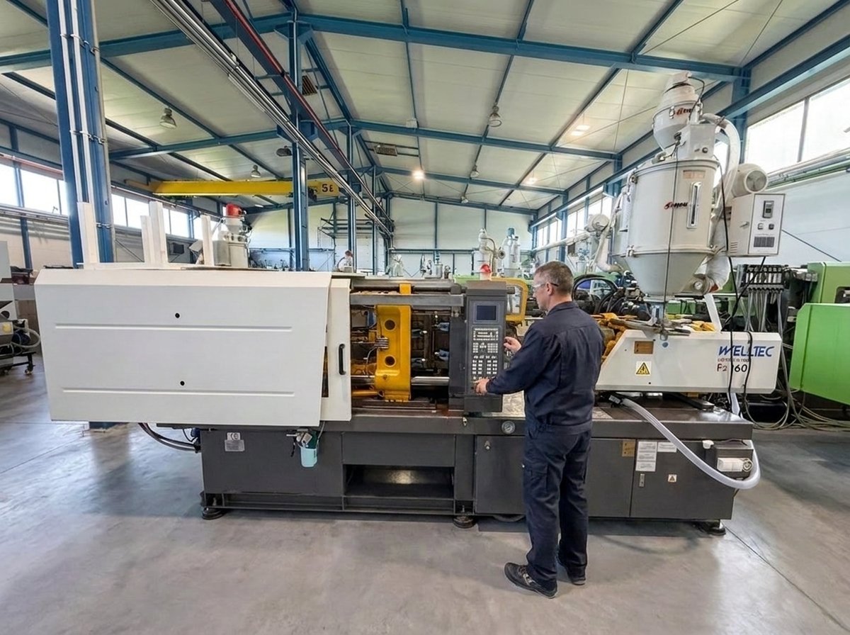 Injection moulding machine M12 — Welltec TTI-160F2, 160 t clamping force, ANITEX plant Lgota