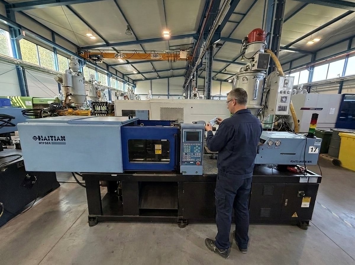 Injection moulding machine M17 — Haitian HTF58X, 58 t clamping force, ANITEX plant Lgota