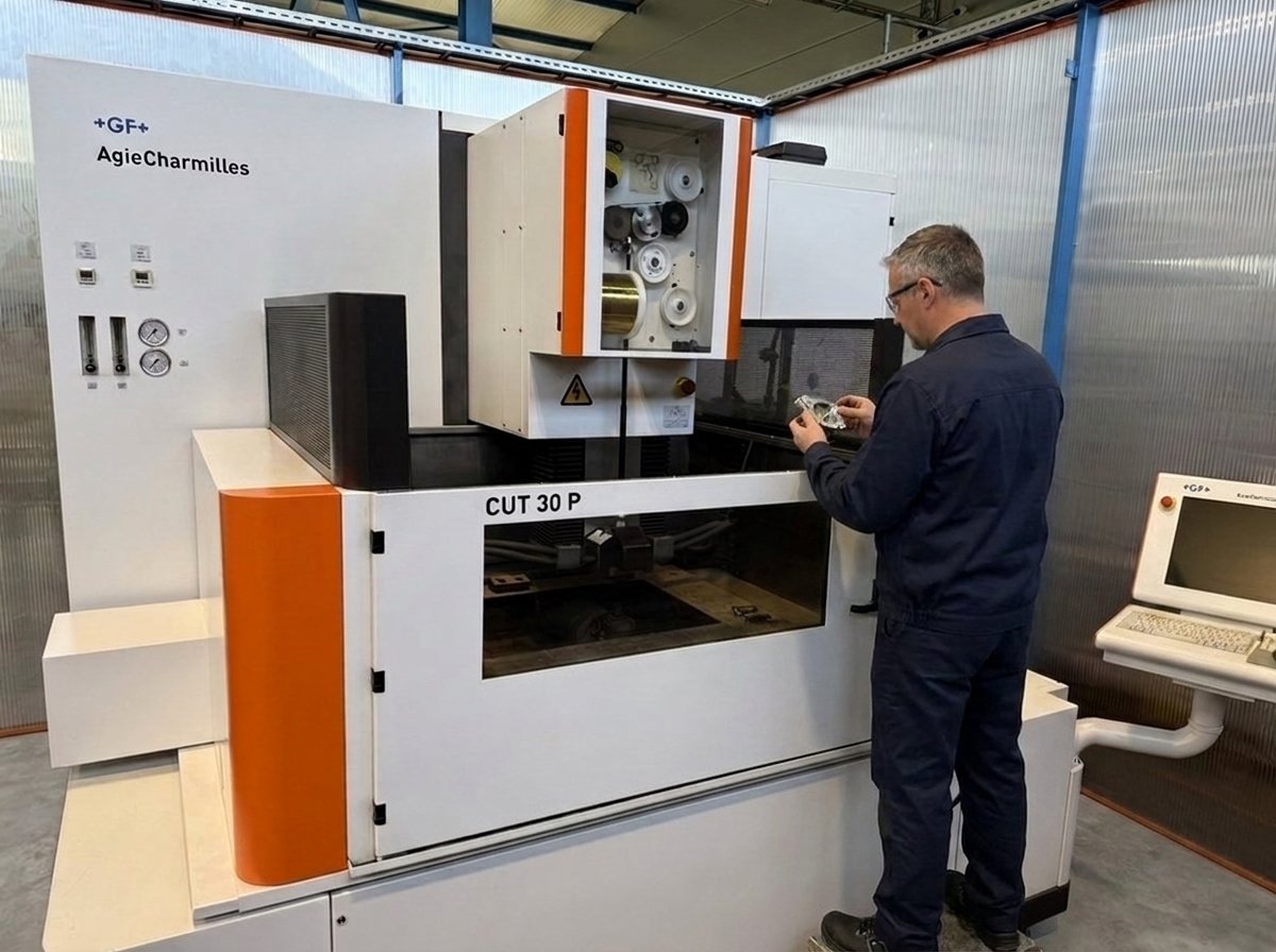 Wire-cut EDM (WEDM), CNC Agie Charmilles CUT 30 P, ANITEX tool shop, Lgota plant